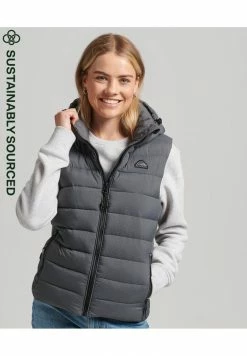 Superdry CLASSIC - Waistcoat - Football Grid Charcoal -Superdry Shop 0aabf582f9554e099e58f0c62ec83661