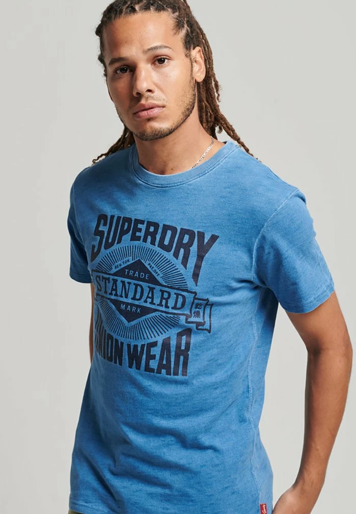 Superdry VINTAGE WALL SIGN - Print T-shirt - Acid Indigo Wash Slub 2 Superdry VINTAGE WALL SIGN - Print T-shirt - Acid Indigo Wash Slub - Image 2