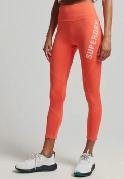 Superdry CORE - Leggings - Trousers - Hot Coral