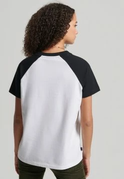 Superdry VINTAGE - Print T-shirt - Black White