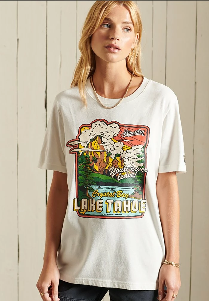 Superdry HERITAGE MOUNTAIN - Print T-shirt - Ecru 2 Superdry HERITAGE MOUNTAIN - Print T-shirt - Ecru - Image 2