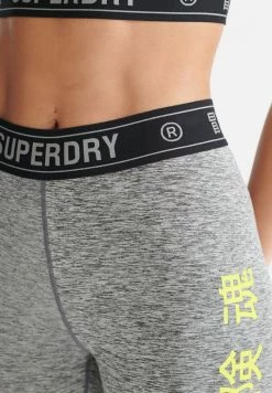 Superdry SPORT TRAINING ELASTIC - Leggings - Grey/yellow -Superdry Shop 0b5178f83cf8486bae91bc95ca78dc3c