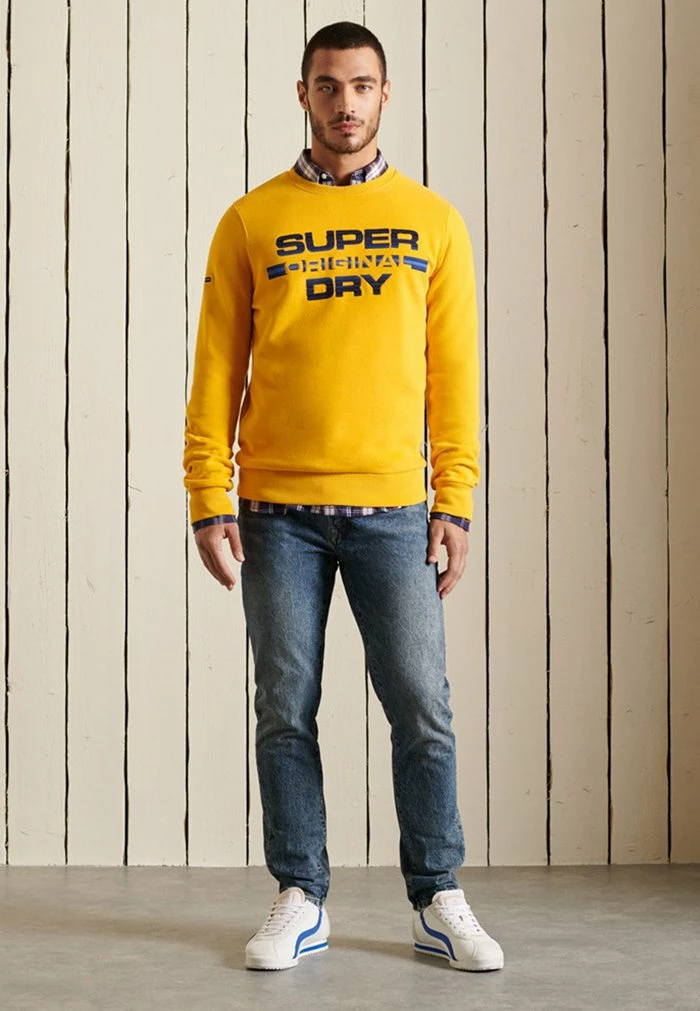 Superdry ORGANIC ORIGINAL FADE CREW - Sweatshirt - Golden Rod 1 Superdry ORGANIC ORIGINAL FADE CREW - Sweatshirt - Golden Rod