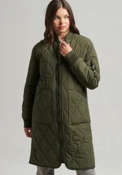 Superdry LONGLINE - Winter Coat - Dark Khaki