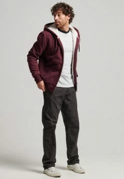 Superdry BORG - Zip-up Sweatshirt - Track Burgundy Marl -Superdry Shop 0bb9f9a4777d4179b7cf201d22ec5aab