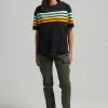 Superdry CALI STRIPE - Print T-shirt - Black