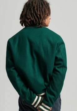 Superdry COLLEGE VARSITY - Bomber Jacket - Enamel Green
