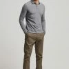 Superdry LONG SLEEVE - Polo Shirt - Mid Grey Marl
