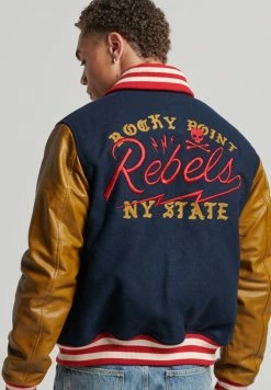 Superdry COLLEGE VARSITY PATCH - Bomber Jacket - Eclipse Navy