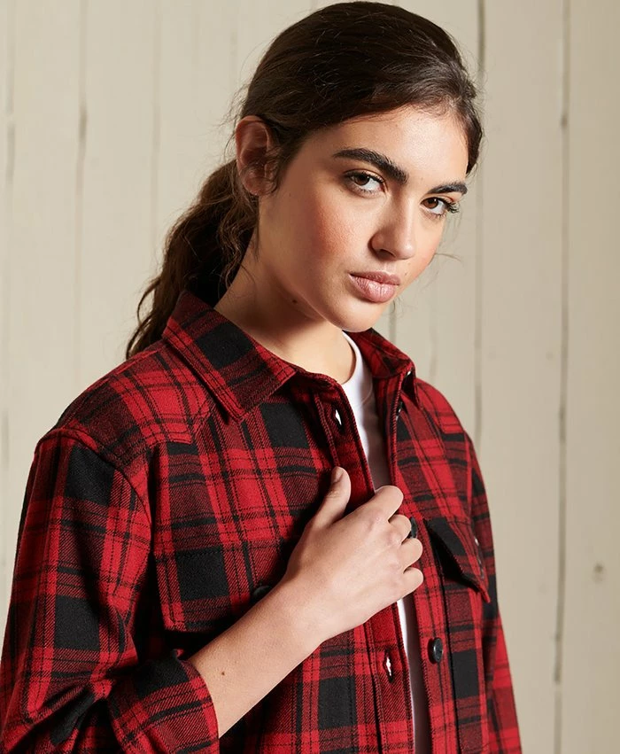 Superdry CHECK - Button-down Blouse - Red Check 3 Superdry CHECK - Button-down Blouse - Red Check - Image 3