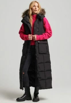 Superdry LONGLINE - Waistcoat - Black