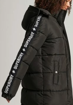 Superdry GRAPHIC - Winter Coat - Black White -Superdry Shop 0e08f1ce2f4b4ff9890c366217a86b93