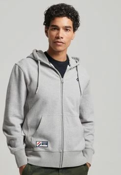Superdry CODE ESSENTIAL - Zip-up Sweatshirt - Grey Marl