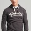 Superdry VINTAGE DOWNTOWN SCRIPT - Hoodie - Bison Black