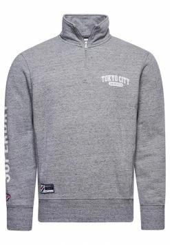 Superdry CITY COLLEGE HALF - Sweatshirt - Grey Slub Grindle -Superdry Shop 0efea7d9c1534802944fd4c2d8f2ed07