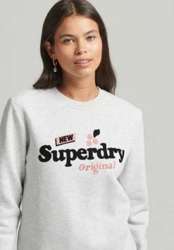 Superdry COOPER NOSTALGIA - Sweatshirt - Glacier Grey Marl