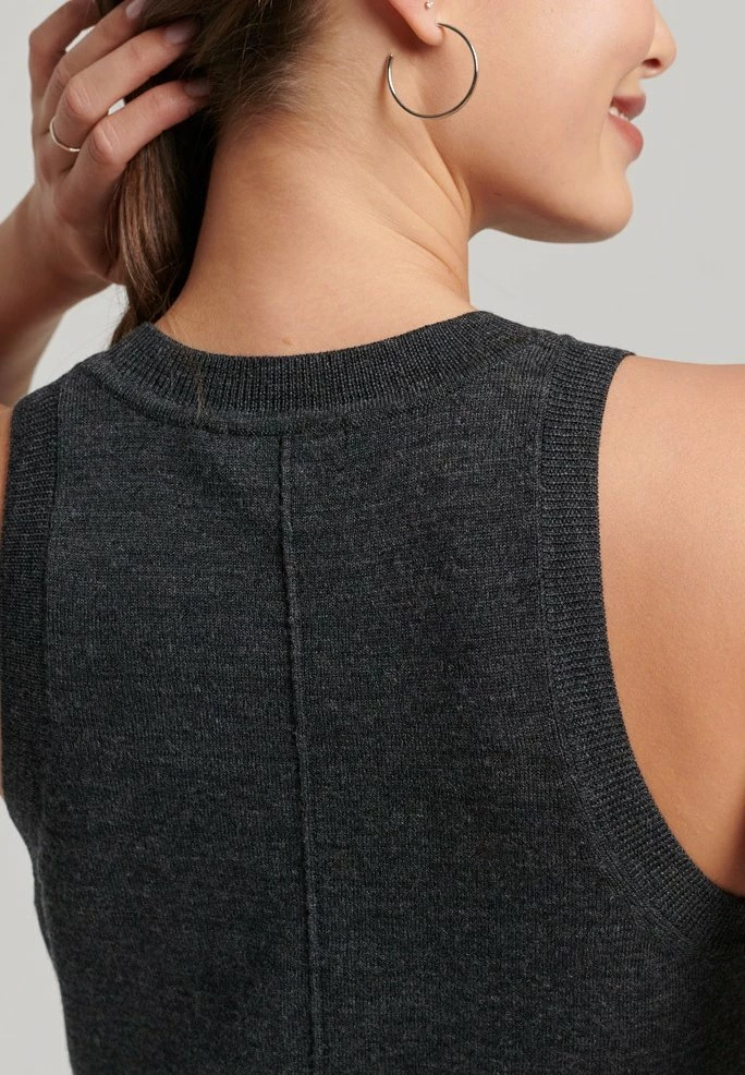 Superdry CREW NECK - Top - Dark Charcoal Marl 4 Superdry CREW NECK - Top - Dark Charcoal Marl - Image 4