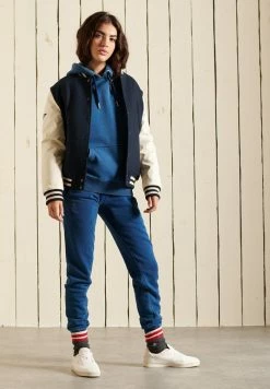 Superdry VINTAGE LOGO EMBROIDERED - Hoodie - Mid Indigo