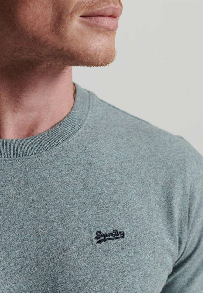 Superdry Basic T-shirt - Coastal Blue Grit 2 Superdry Basic T-shirt - Coastal Blue Grit - Image 2