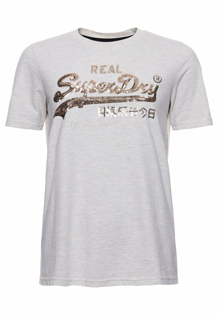 Superdry VINTAGE LOGO BOHO SPARKLE - Print T-shirt - Oatmeal Marl 4 Superdry VINTAGE LOGO BOHO SPARKLE - Print T-shirt - Oatmeal Marl - Image 4