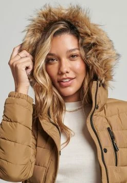 Superdry LONGLINE PUFFER - Winter Coat - Sandstone -Superdry Shop 12ea7a054968481bb3cf8097750bec78