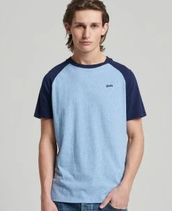 Superdry VINTAGE BASEBALL - Print T-shirt - Halifax Blue Grit Rich Navy