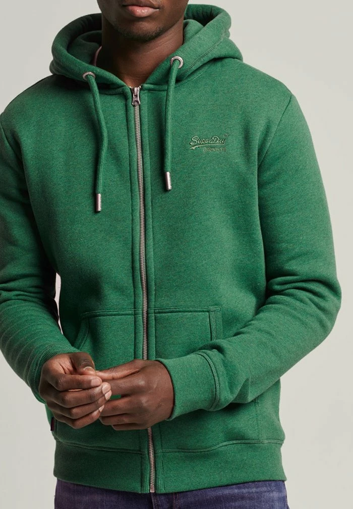 Superdry Zip-up Sweatshirt - Field Green Marl 1 Superdry Zip-up Sweatshirt - Field Green Marl