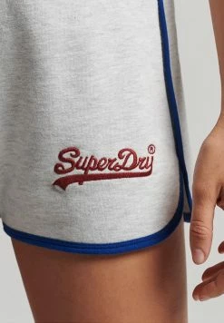 Superdry VINTAGE LOGO COLLEGE - Shorts - Glacier Grey Marl -Superdry Shop 1360b9a5be92438bb22a7d229bff1679