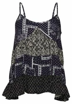 Superdry VINTAGE TIERED - Top - Indigo Black Block Print -Superdry Shop 136be74ea5e7445d8e45ecca2b46d41a