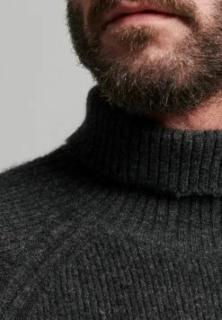 Superdry ALPACA CHUNKY ROLL NECK - Jumper - Black Marl -Superdry Shop 138a96179a3140599eb5c1a692a94db5