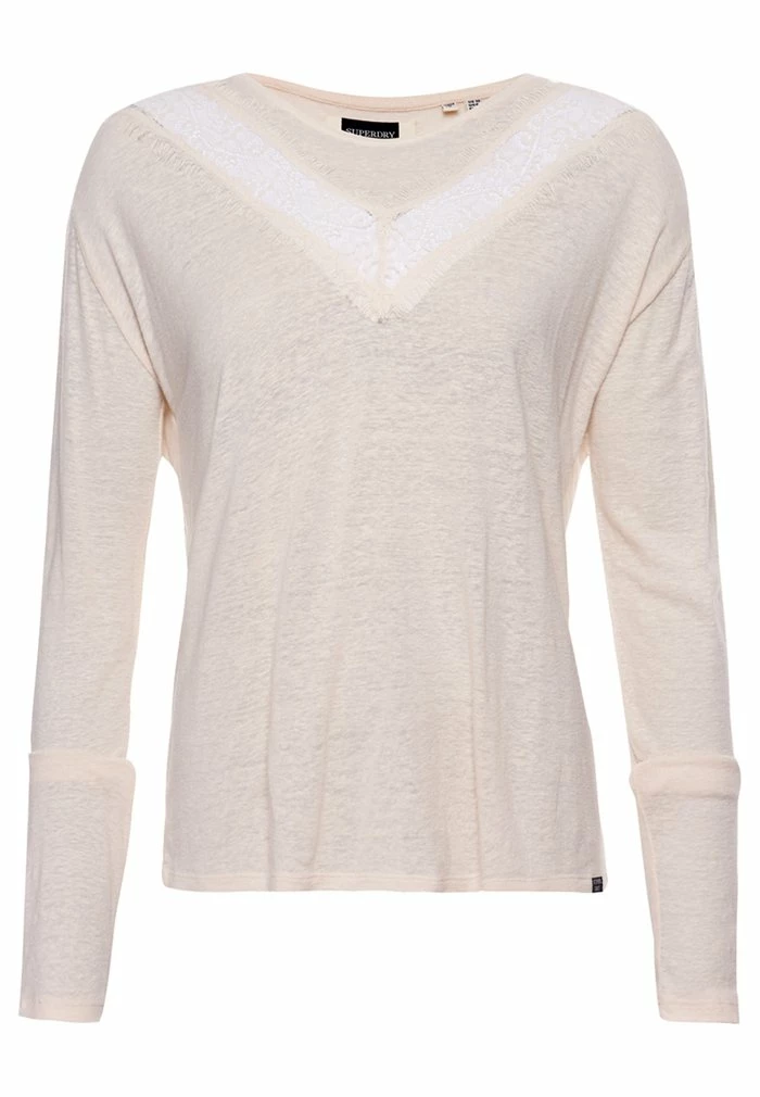 Superdry Long Sleeved Top - Cream Quartz 1 Superdry Long Sleeved Top - Cream Quartz