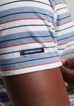 Superdry ACADEMY STRIPE - Polo Shirt - Blue Stripe -Superdry Shop 1436b4f7e0d140c7bccd83e013099e2d