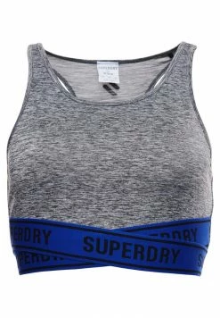Superdry TRAINING CORE CROSS - Bustier - Grey Marl Mazarine Blue -Superdry Shop 144b47eb8f82433999de214e68c43f2d