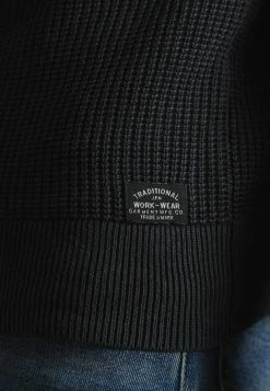 Superdry ACADEMY DYED TEXTURE - Jumper - Washed Carbon Black -Superdry Shop 14d6f16b28b44fadae35e96b0fb4f368