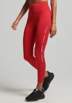 Superdry CORE - Leggings - Trousers - Carmine Red