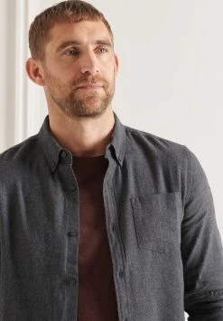 Superdry STUDIOS BRUSHED - Shirt - Eclipse Navy Marl Twill -Superdry Shop 14fc0e8269bb4996a85392f26eea5ca1