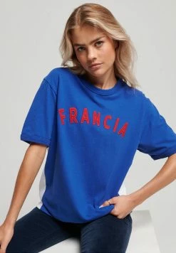 Superdry RINGSPUN FOOTBALL FRANCE - Print T-shirt - Regal Blue -Superdry Shop 1573abcaaffe418e93dd78ded9c9767d
