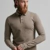 Superdry LONG SLEEVE - Polo Shirt - Walnut Marl