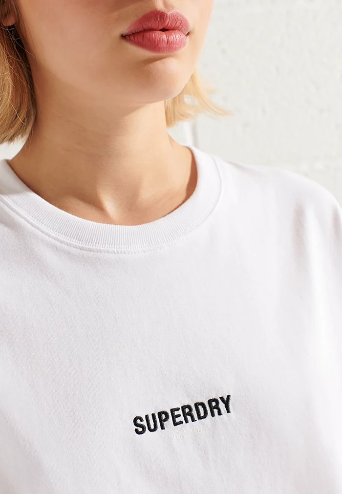 Superdry CODE MICRO - Basic T-shirt - Optic 2 Superdry CODE MICRO - Basic T-shirt - Optic - Image 2