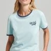Superdry RINGER - Print T-shirt - Chill Marl Indigo Marl