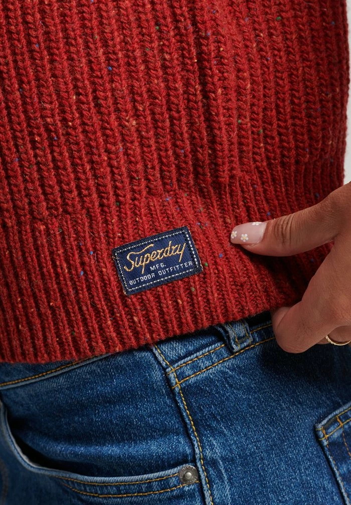Superdry TWEED RIB CREW - Jumper - Vintage Red 4 Superdry TWEED RIB CREW - Jumper - Vintage Red - Image 4