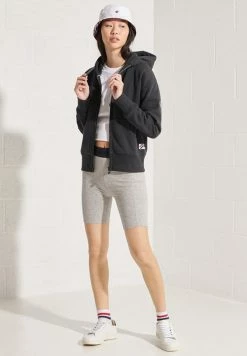 Superdry Zip-up Sweatshirt - Dark Charcoal Marl