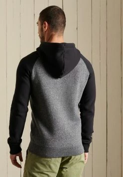 Superdry VLE BASEBALL - Zip-up Sweatshirt - Dark Charcoal Jaspe/black -Superdry Shop 1641153f6f5346feb0d776547174ad80