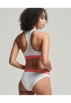 Superdry Bikini Bottoms - White Fluro Coral