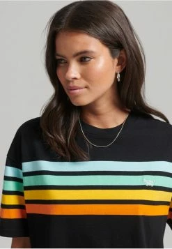 Superdry CALI STRIPE - Print T-shirt - Black -Superdry Shop 1748300c9f24438db90895a82bddb2c8