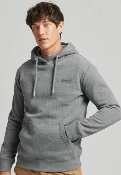 Superdry LOGO EMBROIDERED - Hoodie - Charcoal Grey Marl