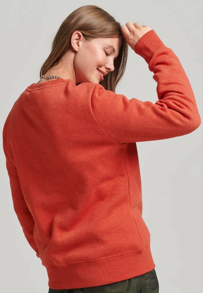 Superdry VINTAGE LOGO CREW - Sweatshirt - Bright Orange Marl 2 Superdry VINTAGE LOGO CREW - Sweatshirt - Bright Orange Marl - Image 2