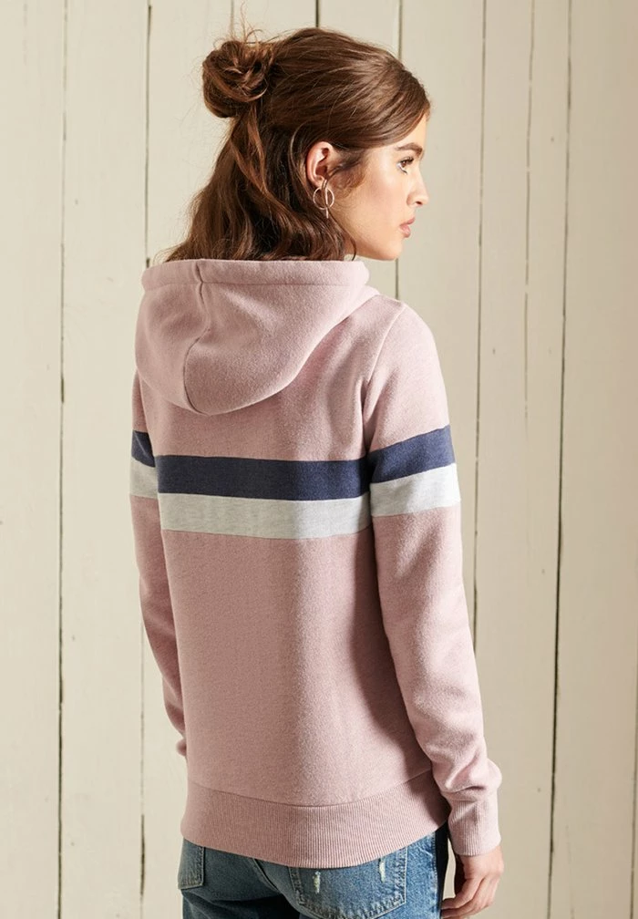 Superdry Zip-up Sweatshirt - Soft Pink Marl 2 Superdry Zip-up Sweatshirt - Soft Pink Marl - Image 2