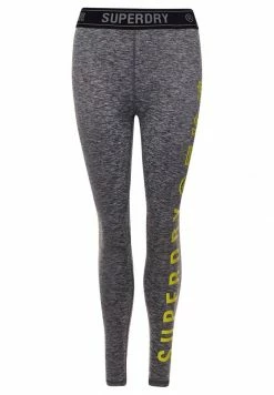 Superdry SPORT TRAINING ELASTIC - Leggings - Grey/yellow -Superdry Shop 17b80b960f98472d959a1be0e63c6d30