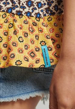 Superdry VINTAGE TIERED - Top - Golden Block Print -Superdry Shop 17df37f08165430382cb64e943f04b85
